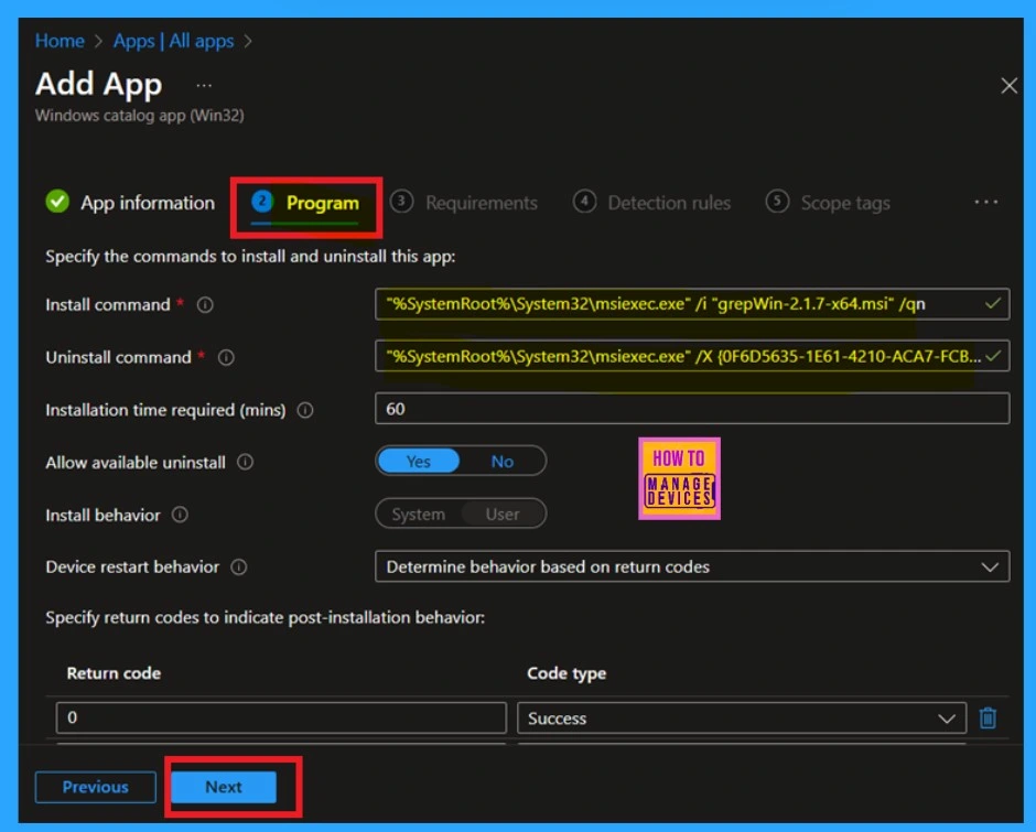 Best way to Install GrepWin through Enterprise App Catalog App using Intune 6 Best way to Install GrepWin through Enterprise App Catalog App using Intune-Fig-6