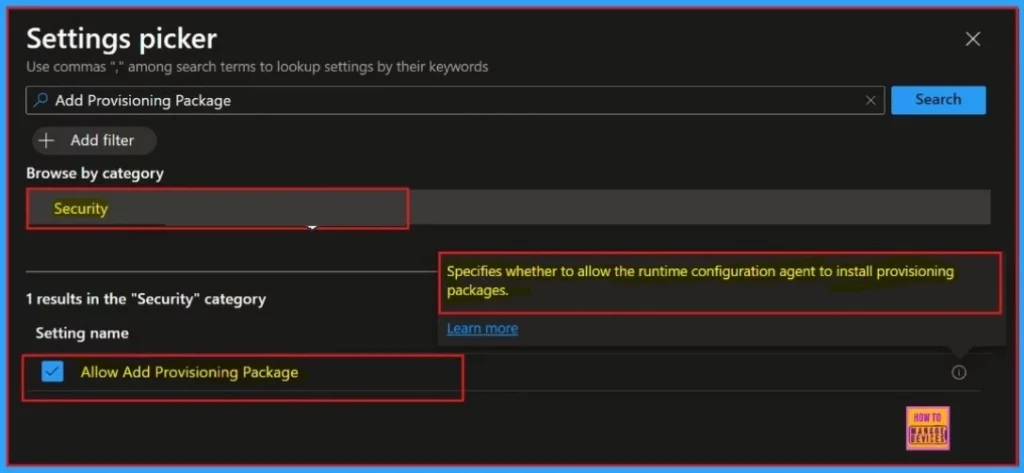 How to Enable Add Provisioning Package using Intune Settings Catalog Policy - Fig.4