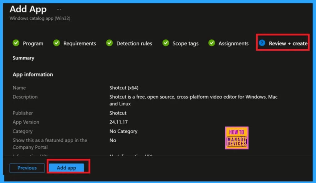 Best way to Install Shotcut Application using Intune Enterprise App Catalog App 10 Best way to Install Shotcut Application using Intune Enterprise App Catalog App - Fig.9