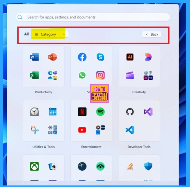 New Grid and Category Views Coming to the Start Menu in Windows 11 - Fig.3 Creds to MS