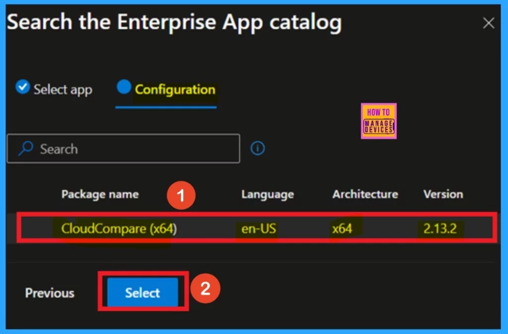 Install Cloud Compare App using Intune Enterprise App Catalog App - Fig.3