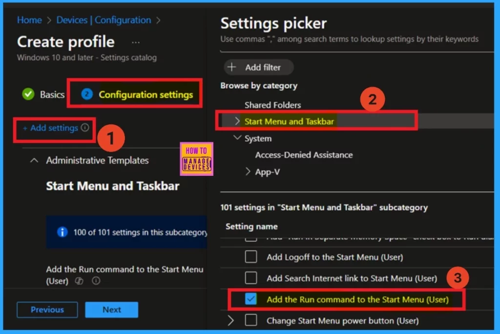 Enable or Disable Add the Run Command to the Start Menu User Policy using Intune Policy - Fig.4