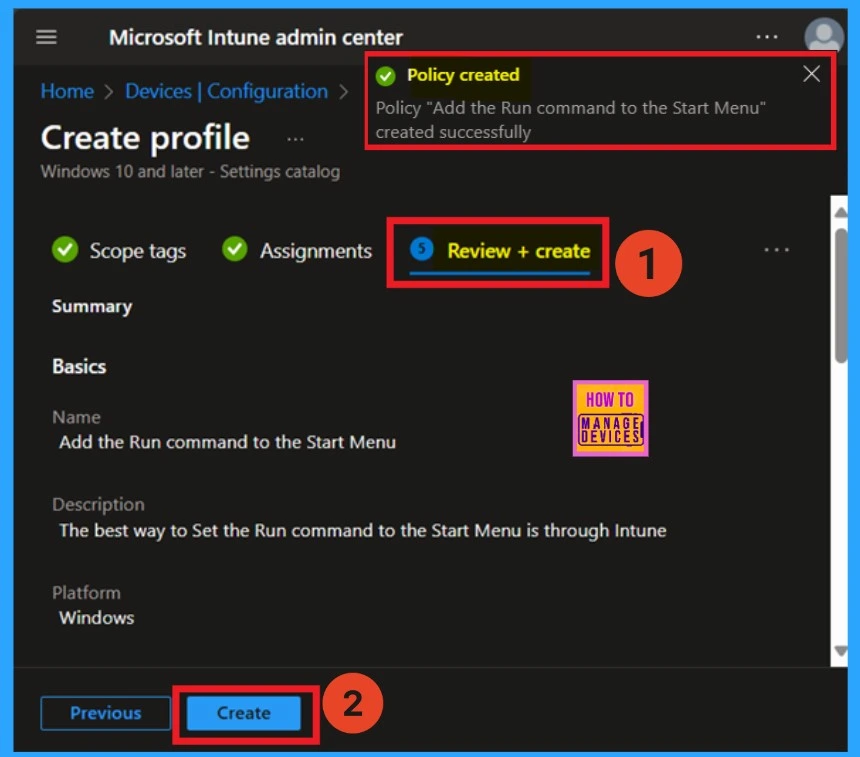 Enable or Disable Add the Run Command to the Start Menu User Policy using Intune Policy- Fig.8
