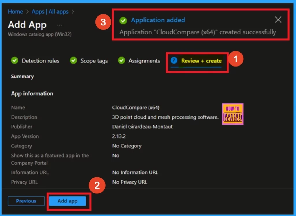Install Cloud Compare App using Intune Enterprise App Catalog App - Fig.10