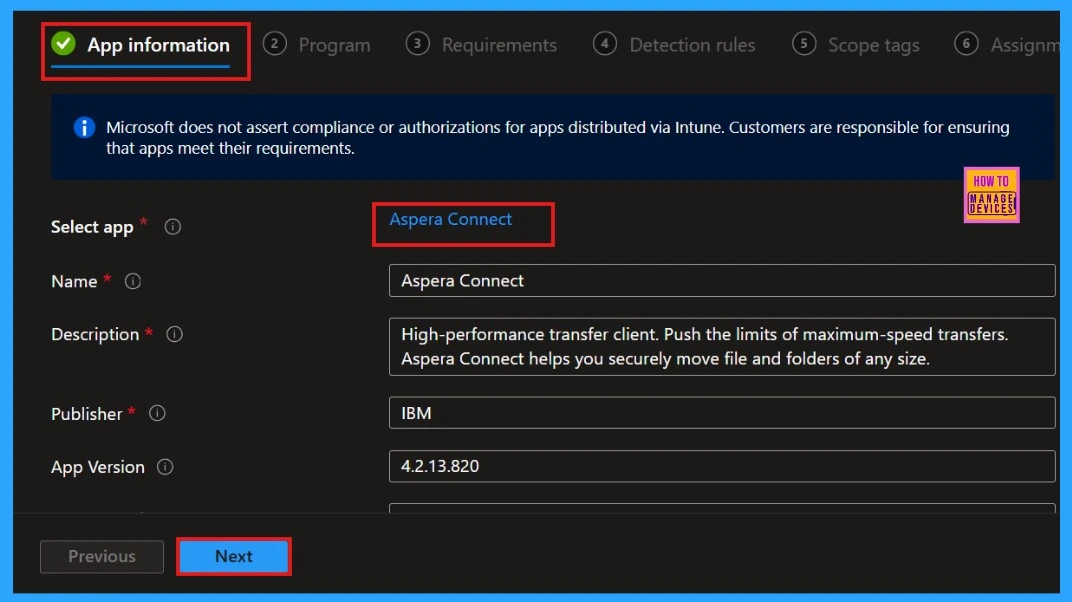 How to Install IBM Aspera Connect using Intune Enterprise App Catalog App 5 How to Install IBM Aspera Connect using Intune Enterprise App Catalog App - Fig.3