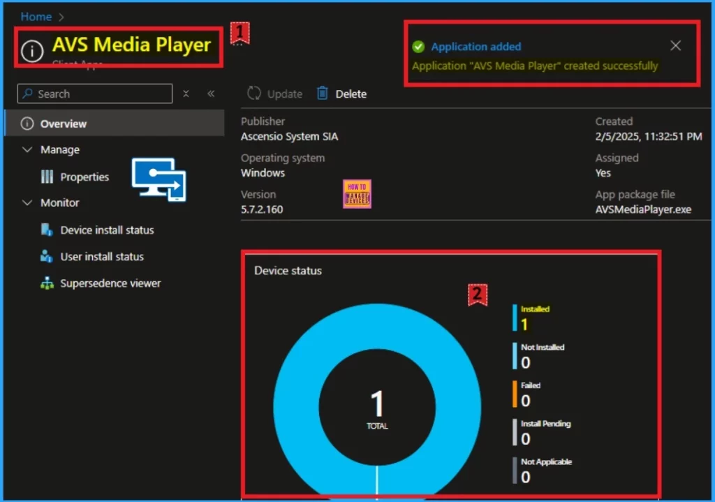 Install AVS Media Player App using Intune Enterprise App Catalog App - Fig.12