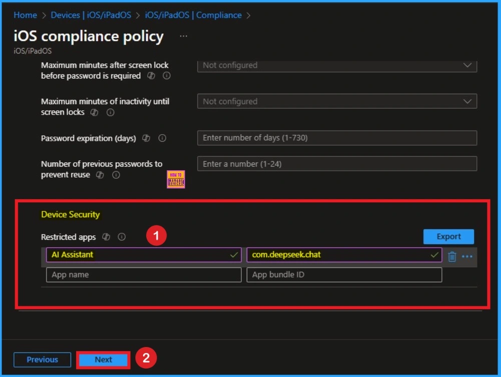 How to Block DeepSeek AI Assistant on iOS or iPadOS using Intune Compliance Policy - Fig.5