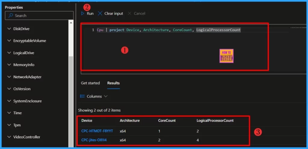 Explore Microsoft Intune Device Query for Multiple Devices using KQL. Fig.07