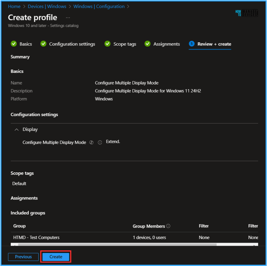 Easy Guide to Configure Multiple Display Mode for Windows 11 24H2 using Intune. Fig. 10
