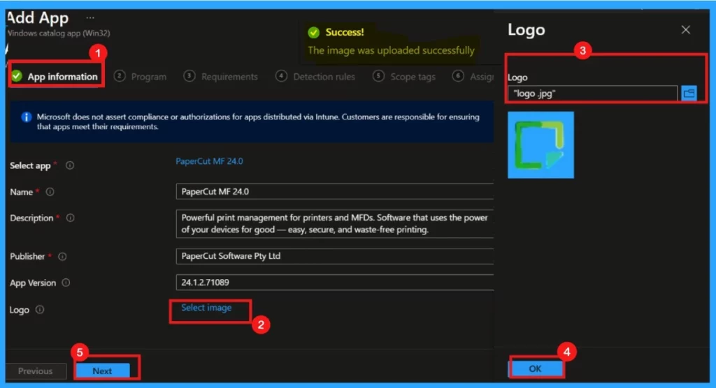Easy way to Install PaperCut MF using Intune Application Model 5 Easy way to Install PaperCut MF using Intune Application Model - Fig.4
