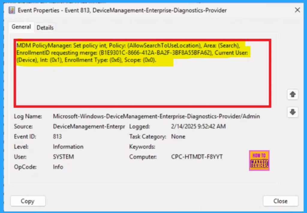 Enable Disable Search to Use Location Policy using Intune 11 Enable Disable Search to Use Location Policy Deployment through Intune Setting Catalog - Fig.10