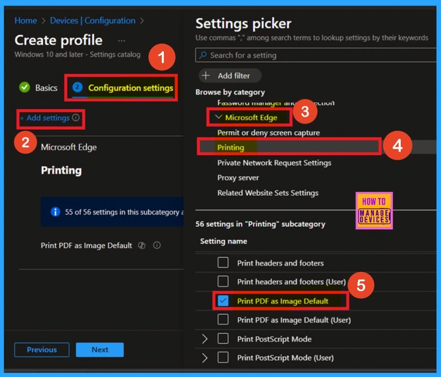 Enable Disable Print PDF as Image Default using Intune Security Policy 4 Enable Disable Print PDF as Image Default using Intune Security Policy - Fig.3