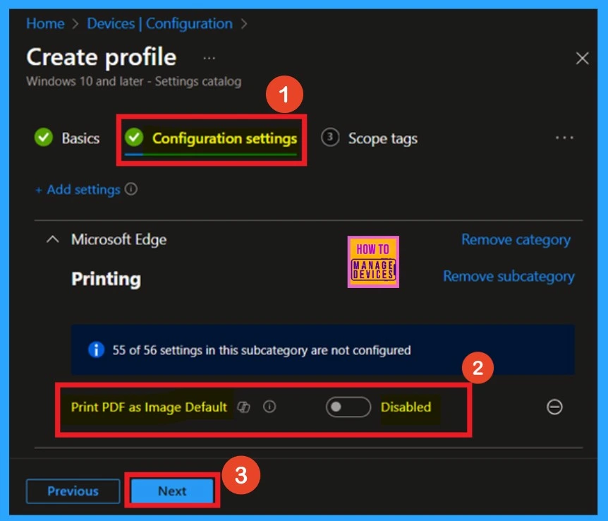Enable Disable Print PDF as Image Default using Intune Security Policy 5 Enable Disable Print PDF as Image Default using Intune Security Policy - Fig.4