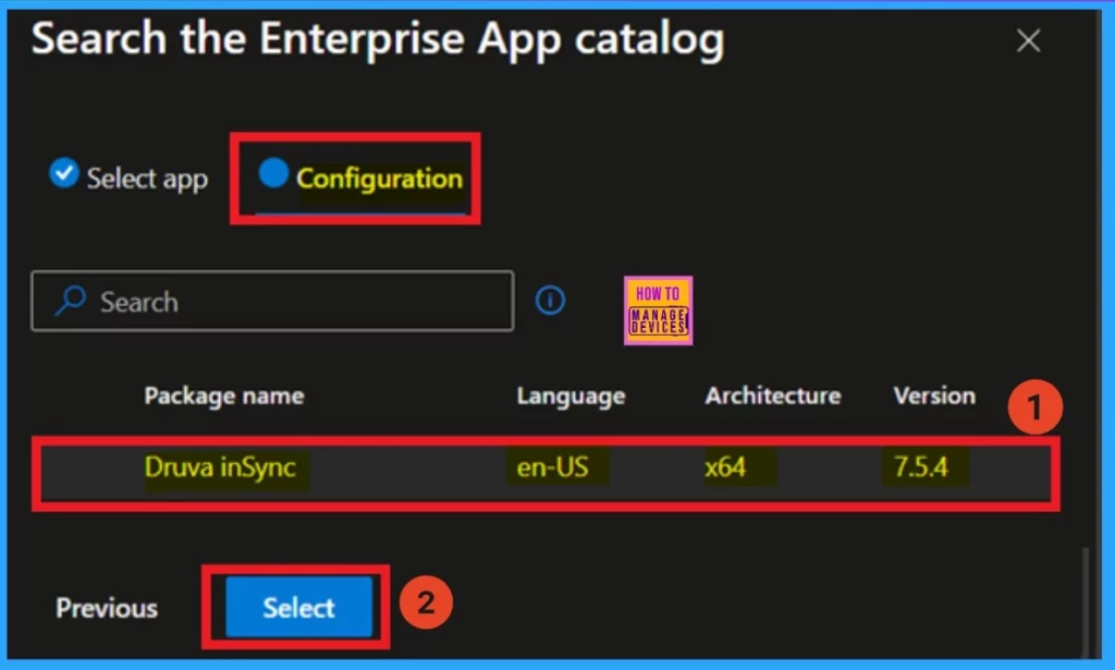 How to Install Druva InSync App using Intune Enterprise App Catalog - Fig.3