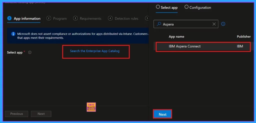 How to Install IBM Aspera Connect using Intune Enterprise App Catalog App 3 How to Install IBM Aspera Connect using Intune Enterprise App Catalog App - Fig.2