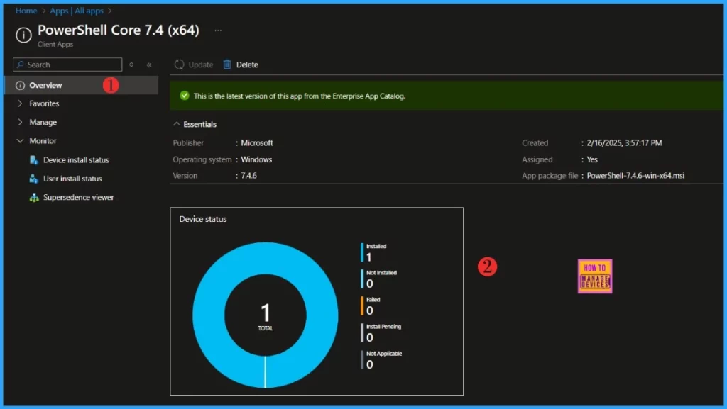 Install PowerShell 7 on Windows Machines using Intune Enterprise App Catalog App . Fig.13