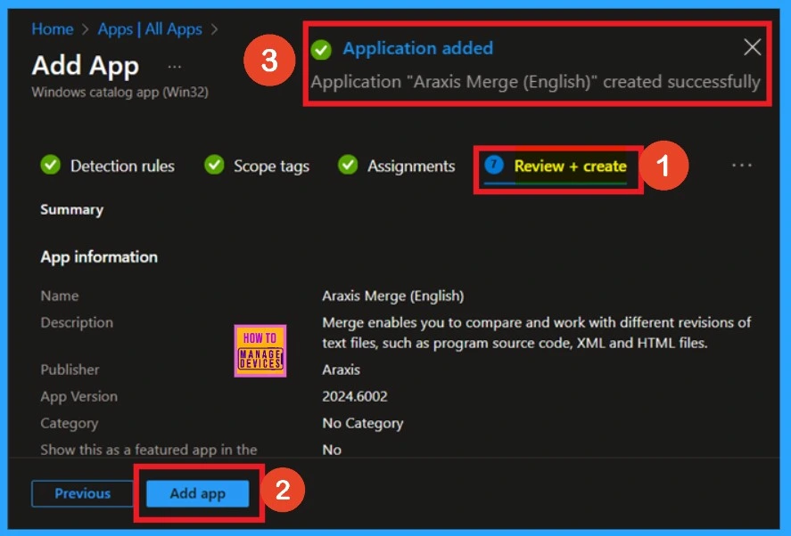 Easy way to Install Araxis Merge using Intune Application Model 11 Easy way to Install Araxis Merge using Intune Application Model - Fig.10