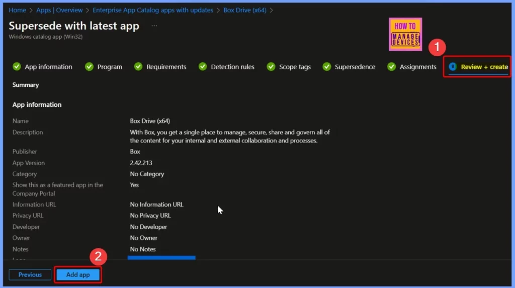 Best Method to Update Box4Drive using Intune Enterprise App Catalog App - Fig.12