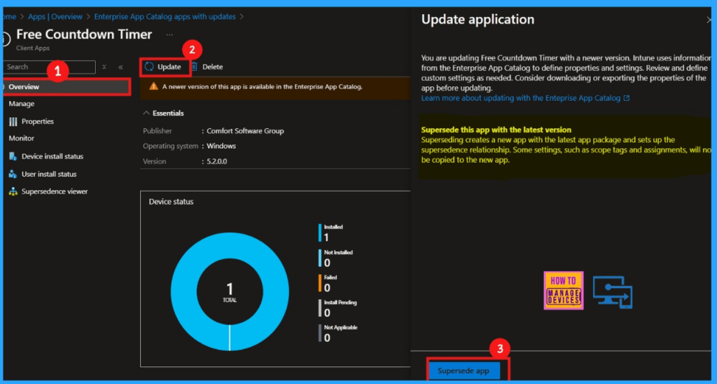 Best way to Update Free Countdown Timer App using Intune Supersede App - Fig.3