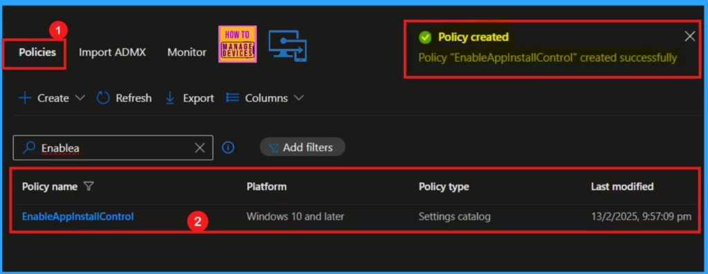 Enable or Disable App Install Control Policy using Intune Setting Catalog - Fig.12