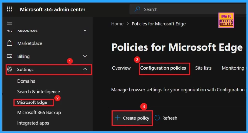 Enable Disable ClickOnce Protocol Policy in MS Edge Browser using M365 Admin Center 2 Enable Disable ClickOnce Protocol Policy in MS Edge Browser using M365 Admin Center - Fig.1