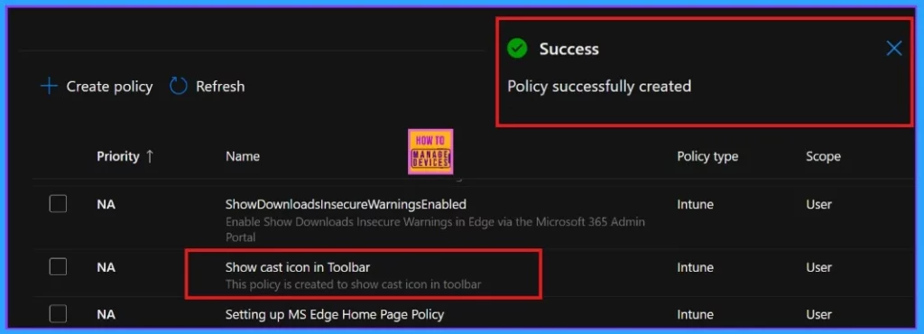 Enable or Disable Show Cast Icon in Toolbar in Edge Browser using M365 Admin Center Policy - Fig.11