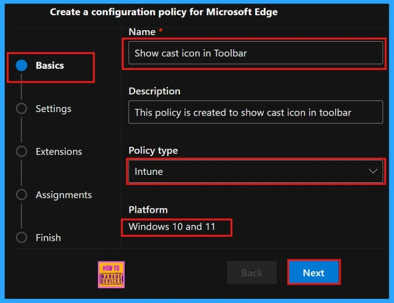 Enable or Disable Show Cast Icon in Toolbar in Edge Browser using M365 Admin Center Policy - Fig.2