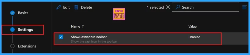 Enable or Disable Show Cast Icon in Toolbar in Edge Browser using M365 Admin Center Policy - Fig.6