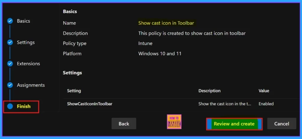 Enable or Disable Show Cast Icon in Toolbar in Edge Browser using M365 Admin Center Policy - Fig.10