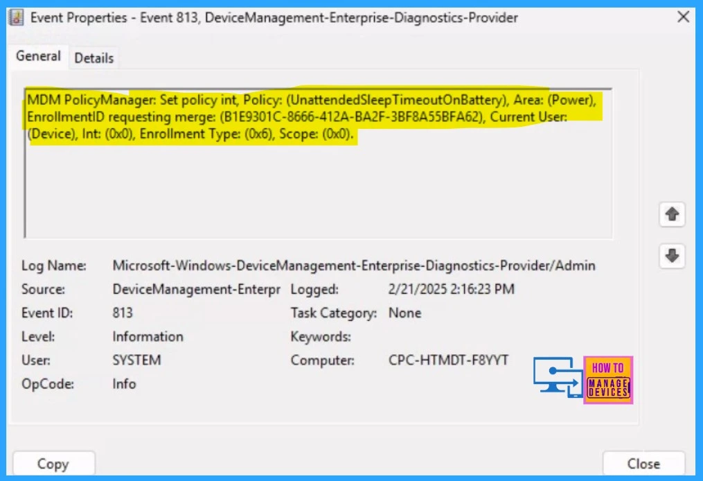 Enable or Disable Unattended Sleep Timeout on Battery using Intune Policy - Fig.11