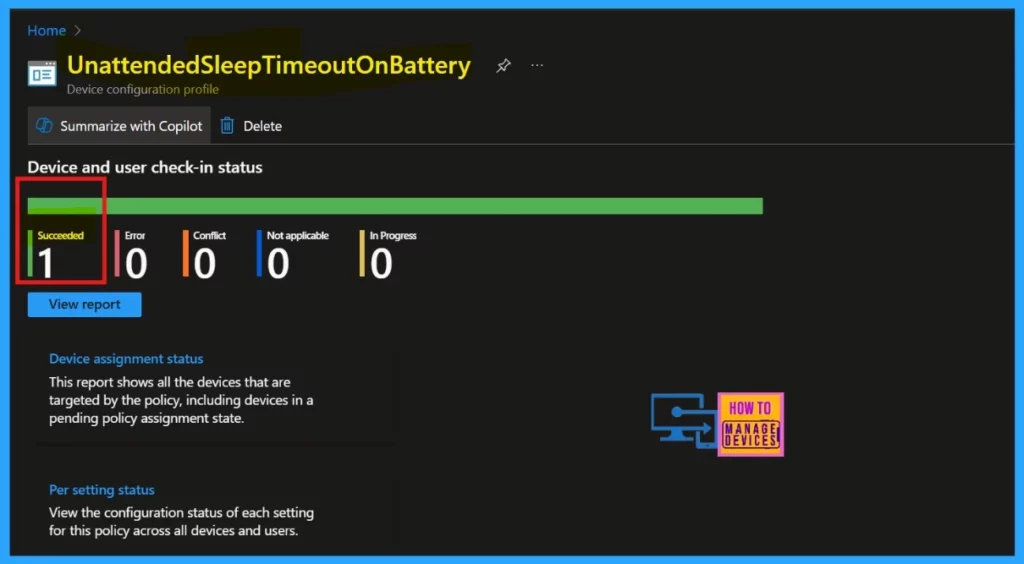Enable or Disable Unattended Sleep Timeout on Battery using Intune Policy - Fig.10