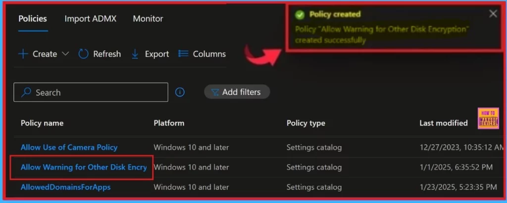 How to Establish the Allow Warning for Other Disk Encryption through Intune Setting Catalog 10 How to Establish the Allow Warning for Other Disk Encryption through Intune Setting Catalog - Fig.9