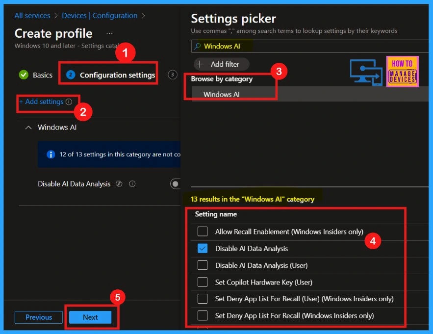 New Windows AI Settings in Intune Allow Recall Enablement Disable AI Data Analysis and More 4 New Windows AI Settings in Intune Allow Recall Enablement Disable AI Data Analysis and More - Fig.4