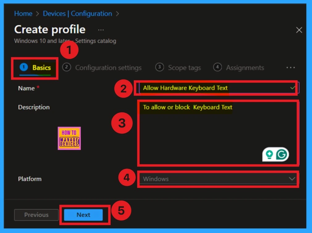 Allow or Block Hardware Keyboard Text Suggestions in Text Input using Intune Policy - Fig.3