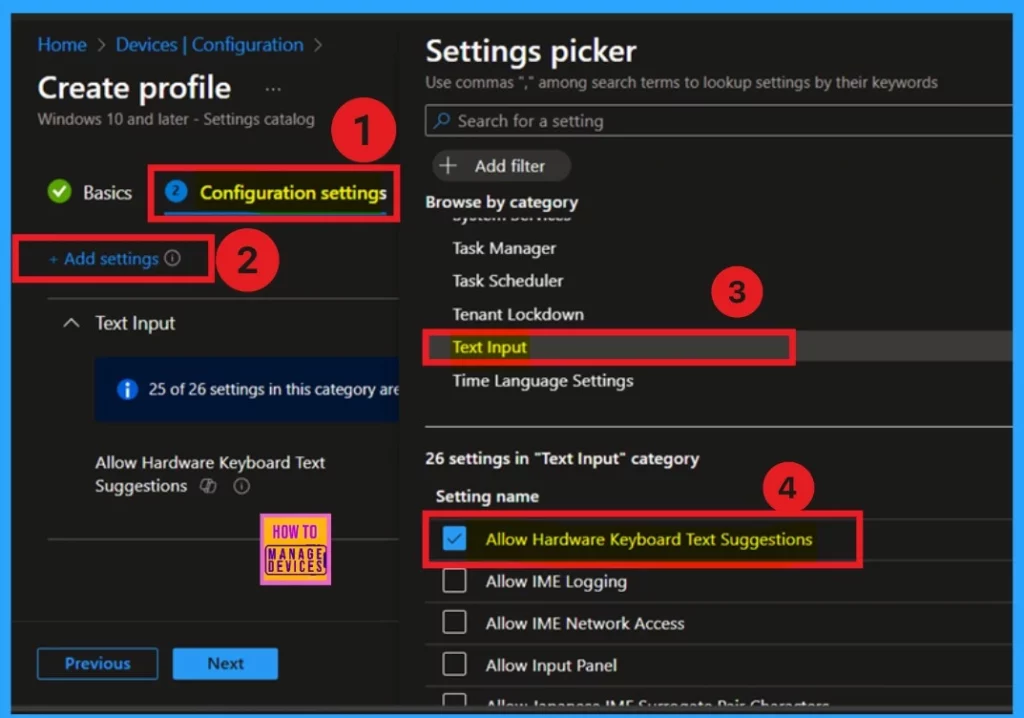 Allow or Block Hardware Keyboard Text Suggestions in Text Input using Intune Policy - Fig.5