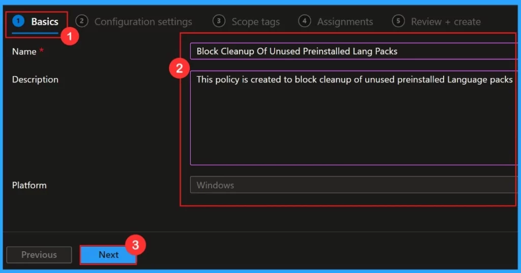Allow or Block Cleanup of Unused Preinstalled Language Packs using Intune 5 Allow or Block Cleanup of Unused Preinstalled Language Packs using Intune Settings Catalog - Fig.4