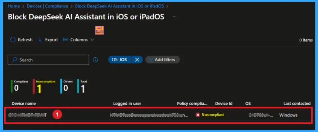 How to Block DeepSeek AI Assistant on iOS or iPadOS using Intune Compliance Policy - Fig.12