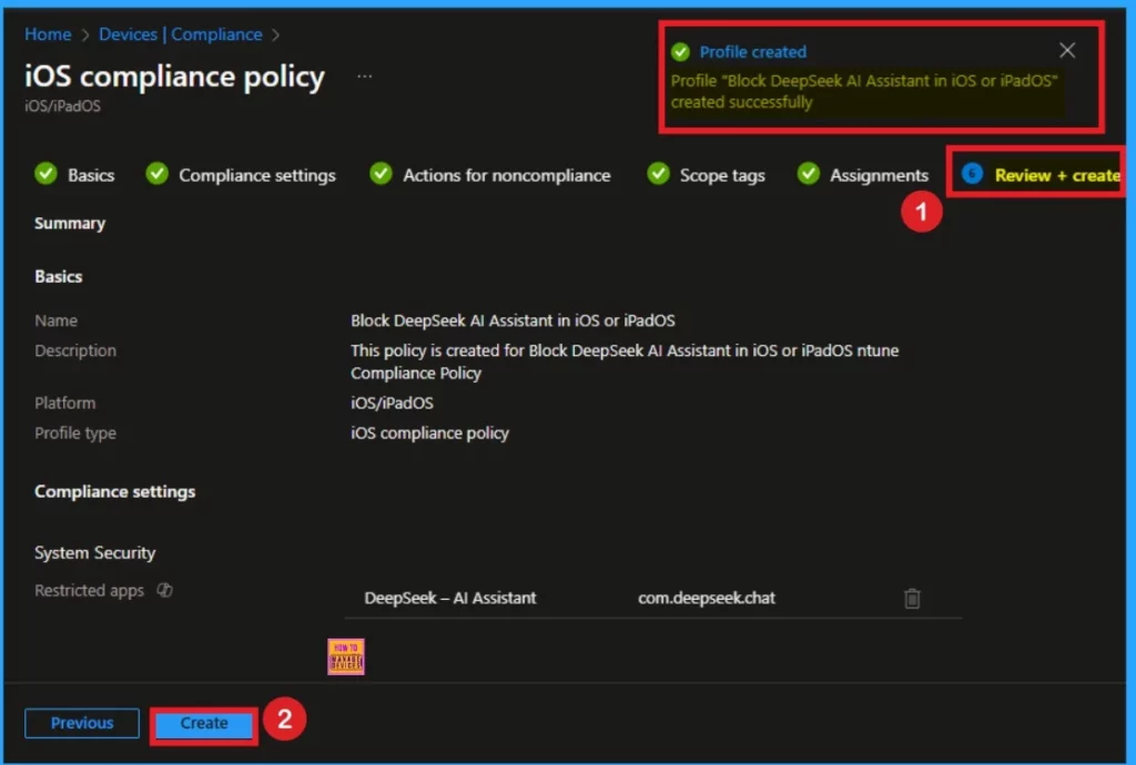 How to Block DeepSeek AI Assistant on iOS or iPadOS using Intune Compliance Policy - Fig.9