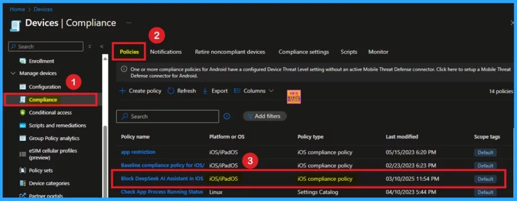 How to Block DeepSeek AI Assistant on iOS or iPadOS using Intune Compliance Policy - Fig.10