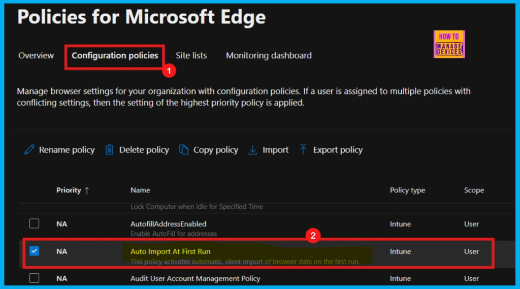 How to Configure Auto Import At First Run Policy in Edge Browser using M365 Admin Center - Fig.11