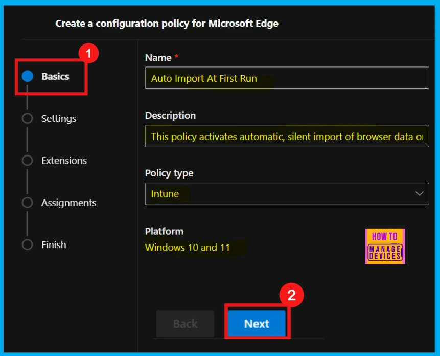 How to Configure Auto Import At First Run Policy in Edge Browser using M365 Admin Center - Fig.2