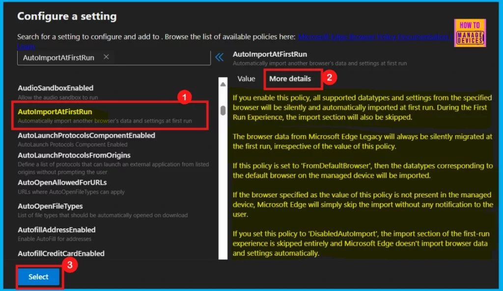 How to Configure Auto Import At First Run Policy in Edge Browser using M365 Admin Center - Fig.5