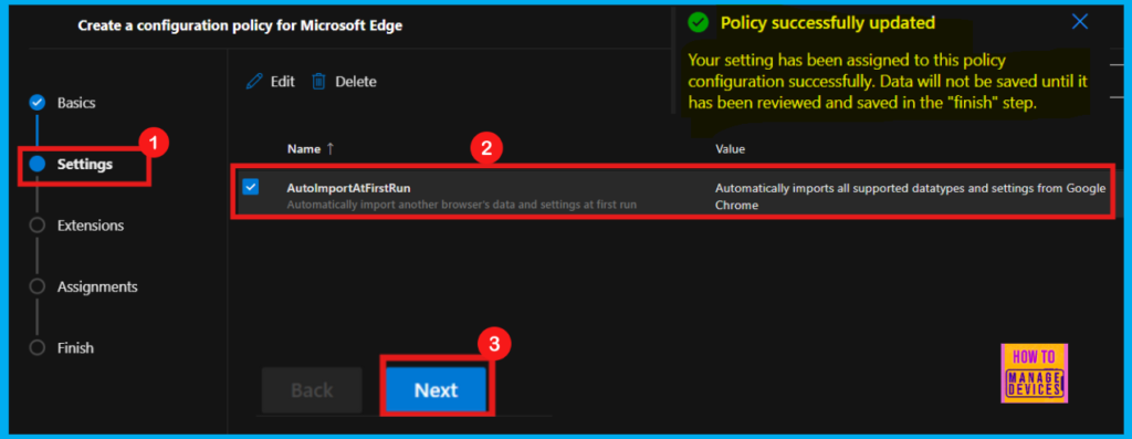 How to Configure Auto Import At First Run Policy in Edge Browser using M365 Admin Center - Fig.6