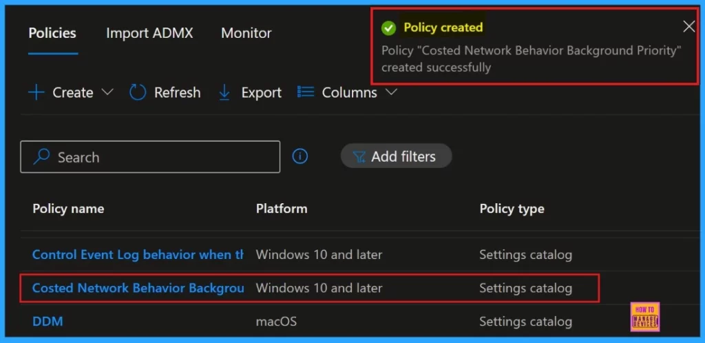 How to Set Always Transfer in Costed Network Behavior Background Priority using Intune Policy - Fig.11
