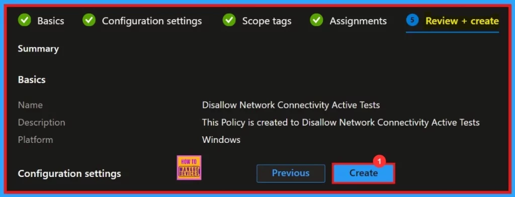 Allow or Disallow Network Connectivity Active Tests using Intune Setting Catalog 11 Allow or Disallow Network Connectivity Active Tests Using Intune Setting Catalog - Fig.10