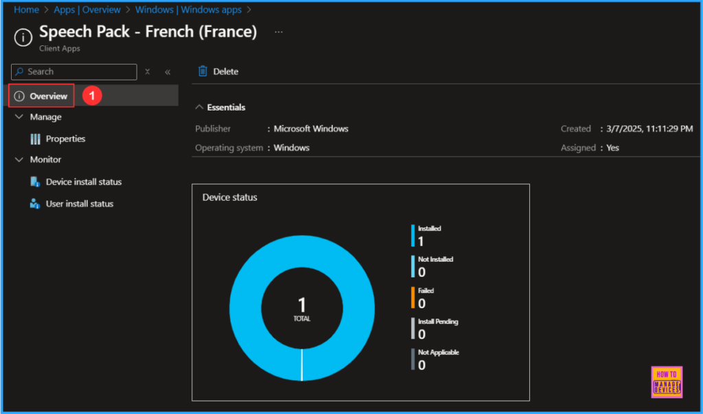 Easy Method to Install Speech Pack using Microsoft Intune. Fig. 10