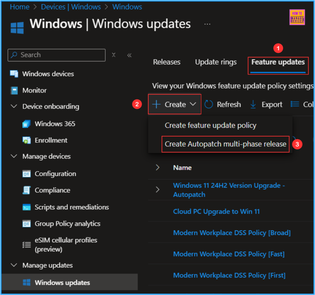 Easy way to Create Autopatch Multi-Phase Release with Intune. Fig. 3