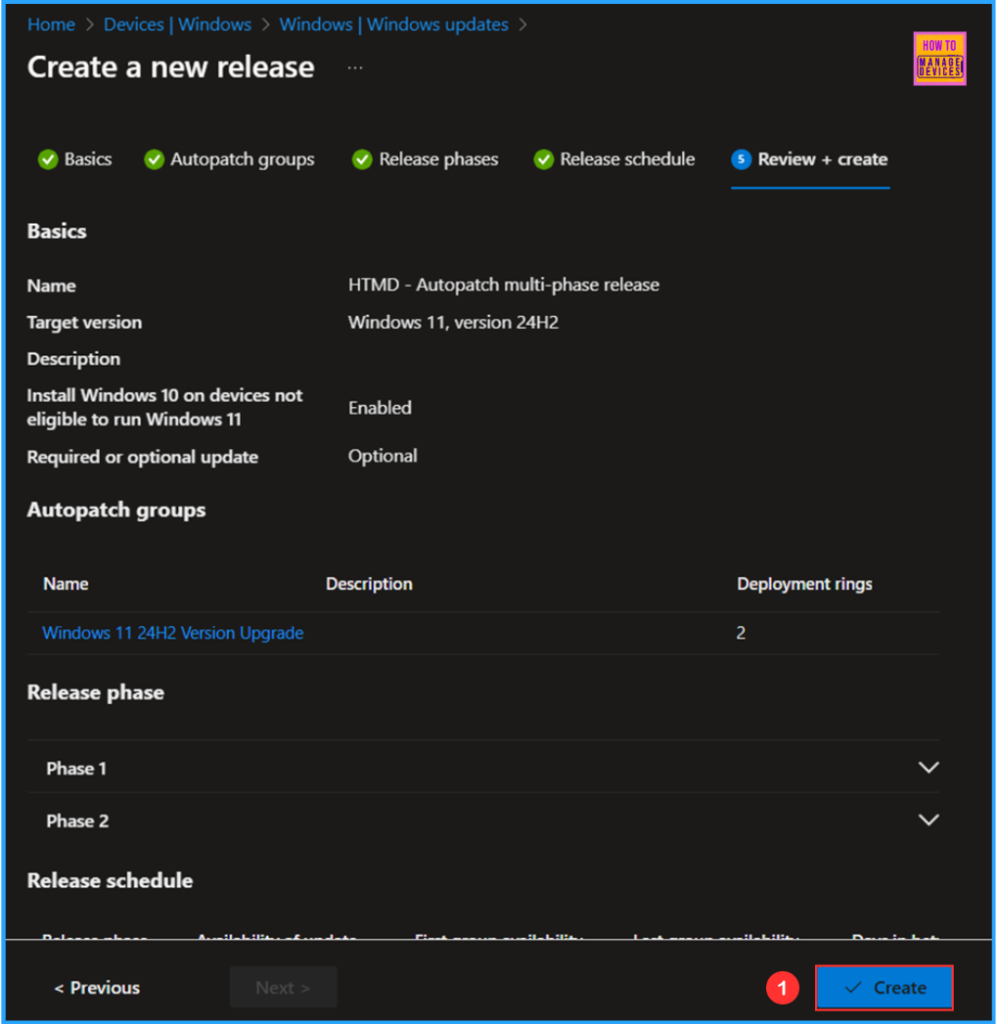 Easy way to Create Autopatch Multi-Phase Release with Intune. Fig. 8