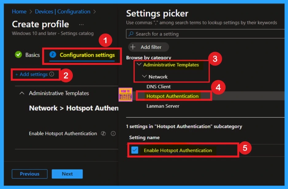 Enable Disable Hotspot Authentication using Intune Policy - Fig.4
