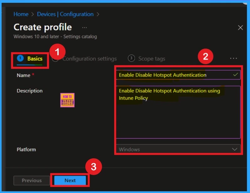 Enable Disable Hotspot Authentication using Intune Policy - Fig.3